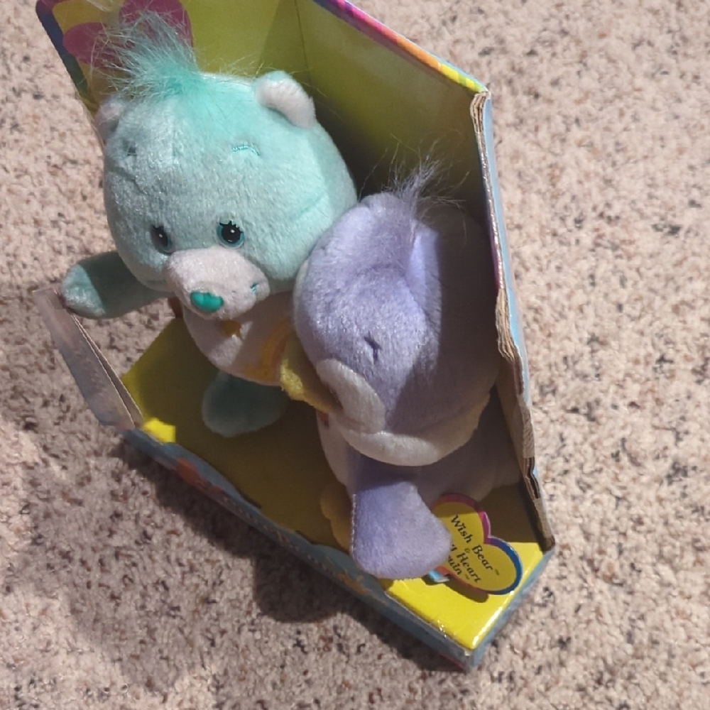 Care Bears 2003 Wish Bear and Cozy Heart Penguin Plush Duo - Picture 5 of 14